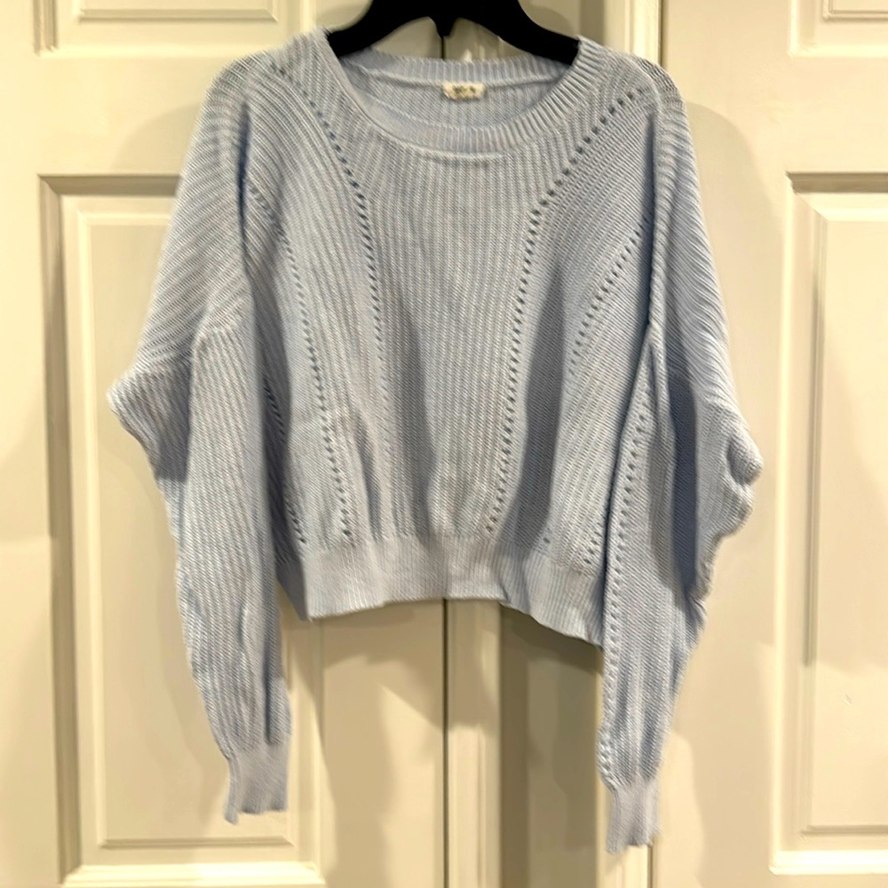 Garage clothing brand - lightweight pointelle cropped sweater